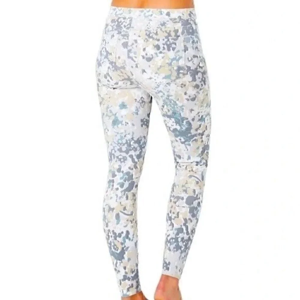 SPANX Floral Print Jeanish Ankle Leggings Size XS